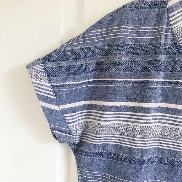 Artisan NY Striped Boxy Linen Dolman Sleeve Top Blouse M - Picture 2 of 5